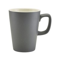 Matt Grey Porcelain Latte Mug